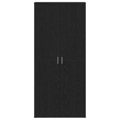 Schuhschrank mit Regal Schwarz Eichen-Optik 80 x 39 x 178 cm