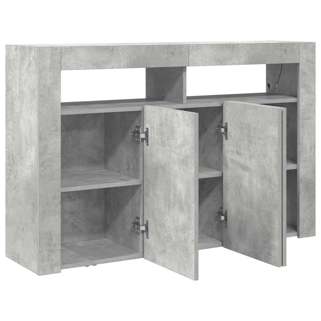 Sideboard Beton Grau 116 x 30 x 75 cm Holzwerkstoff