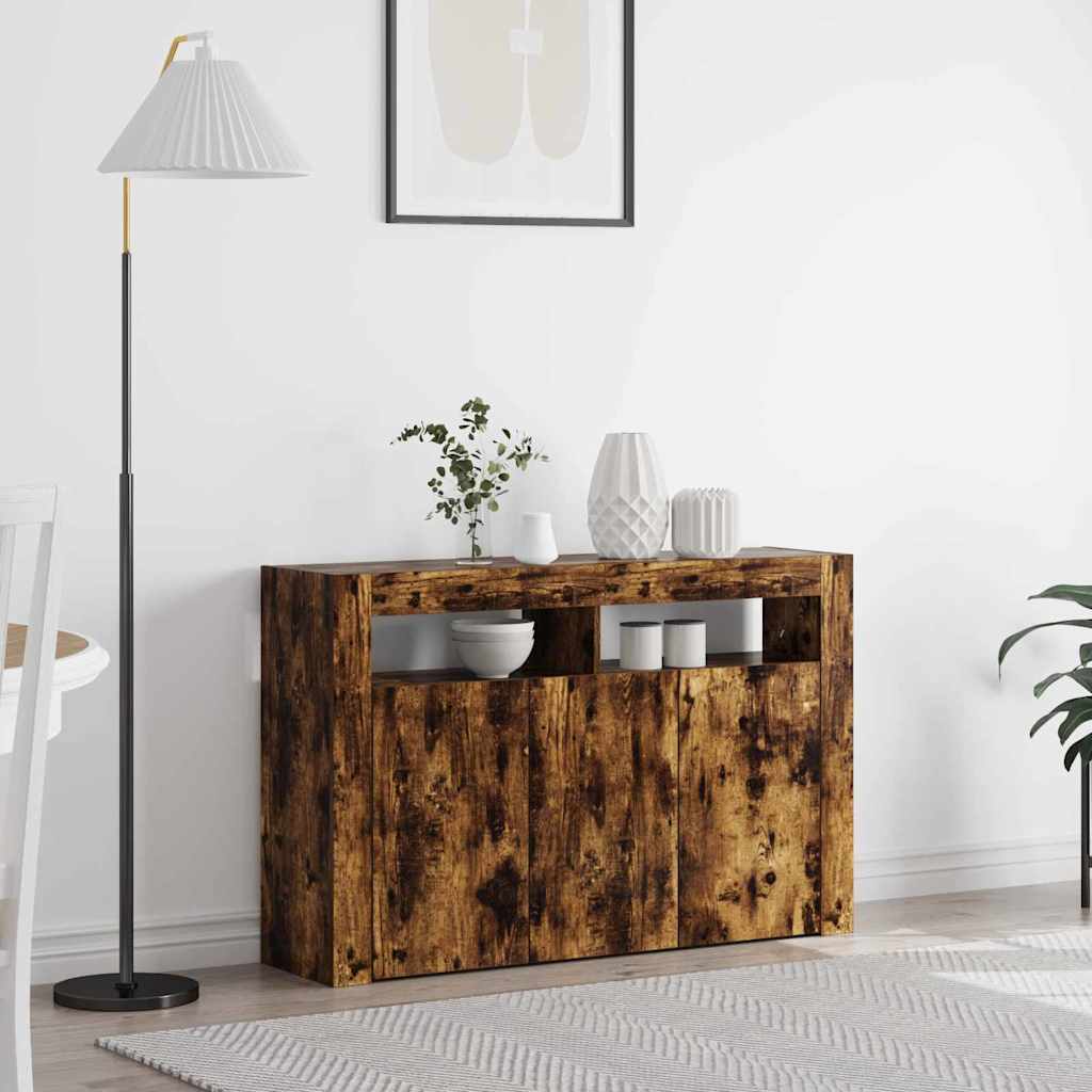Sideboard Geräucherte Eiche 116 x 30 x 75 cm Holzwerkstoff