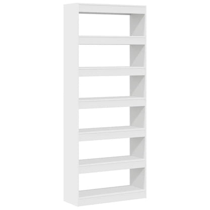 vidaXL Bücherregal mit Regal Weiß 80 x 30 x 198 cm Holzwerkstoff