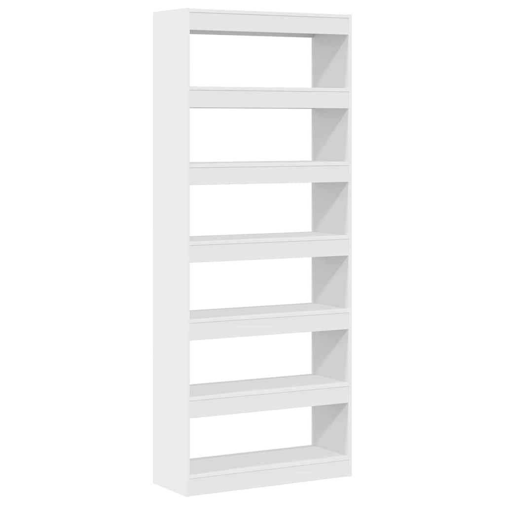 vidaXL Bücherregal mit Regal Weiß 80 x 30 x 198 cm Holzwerkstoff