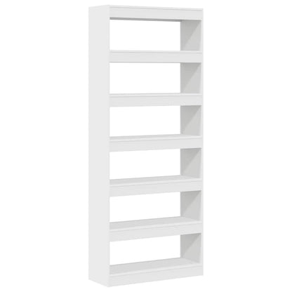 vidaXL Bücherregal mit Regal Weiß 80 x 30 x 198 cm Holzwerkstoff