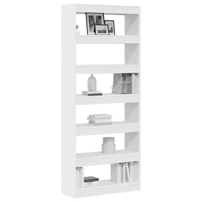 vidaXL Bücherregal mit Regal Weiß 80 x 30 x 198 cm Holzwerkstoff