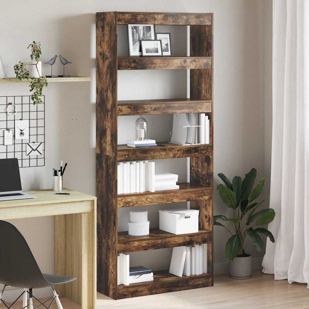 Bücherregal Geräucherte Eiche 80 x 30 x 198 cm Holzwerkstoff