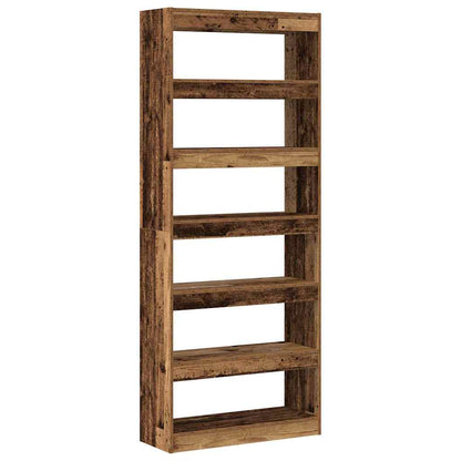 vidaXL Bücherregal mit Regal Altholz 80 x 30 x 198 cm Holzwerkstoff