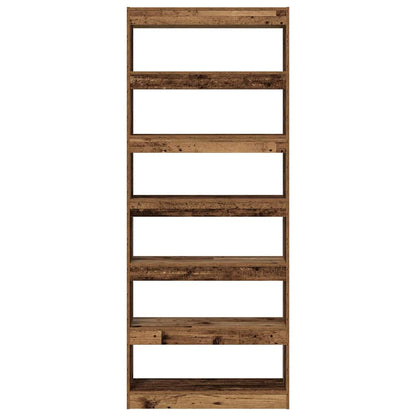 vidaXL Bücherregal mit Regal Altholz 80 x 30 x 198 cm Holzwerkstoff