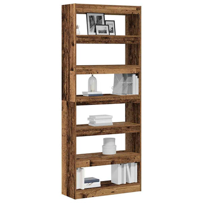 vidaXL Bücherregal mit Regal Altholz 80 x 30 x 198 cm Holzwerkstoff