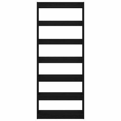 Bücherregal Schwarz Eichen-Optik 80 x 30 x 198 cm Holzwerkstoff