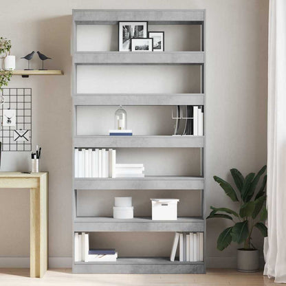 vidaXL Bücherregal Beton Grau 100 x 30 x 198 cm Holzwerkstoff