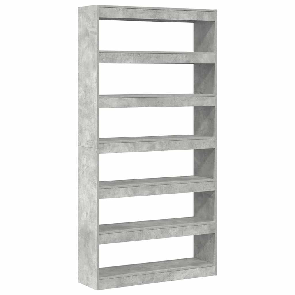 vidaXL Bücherregal Beton Grau 100 x 30 x 198 cm Holzwerkstoff