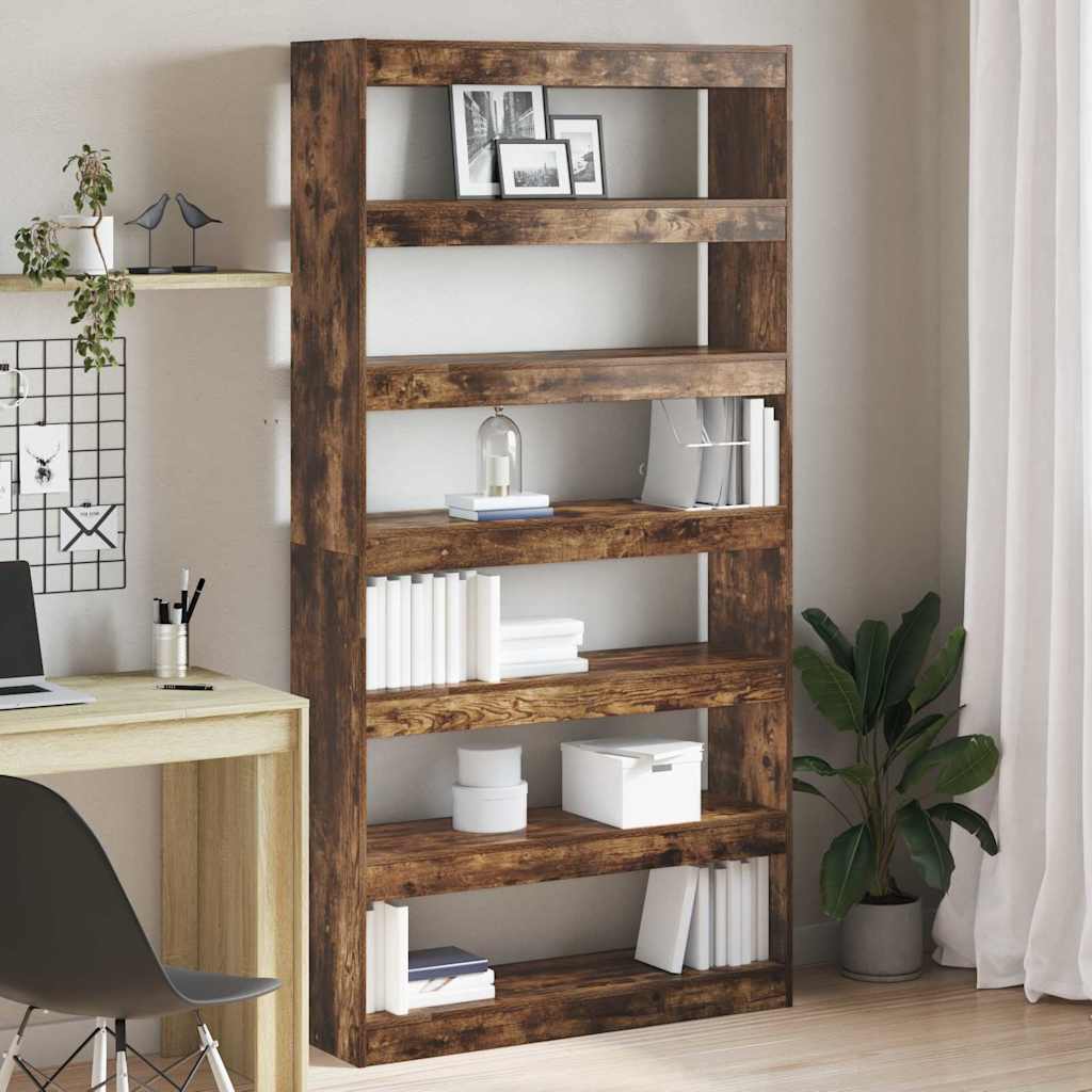 vidaXL Bücherregal Geräucherte Eiche 100 x 30 x 198 cm Holzwerkstoff