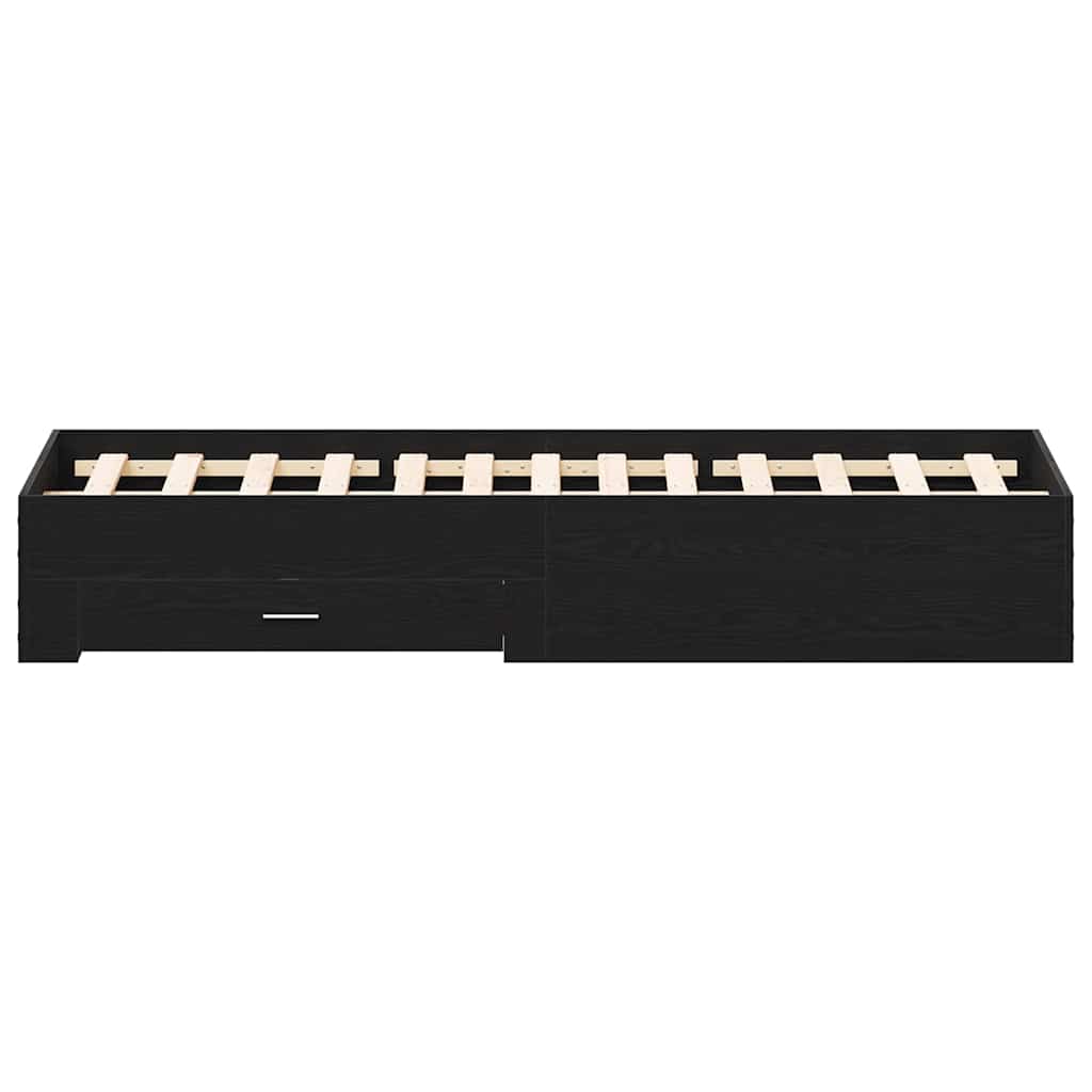 Bettrahmen Schwarz Eichen-Optik 140 x 190 cm Holzwerkstoff