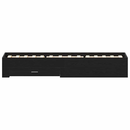 Bettrahmen Schwarz Eichen-Optik 90 x 190 cm Holzwerkstoff