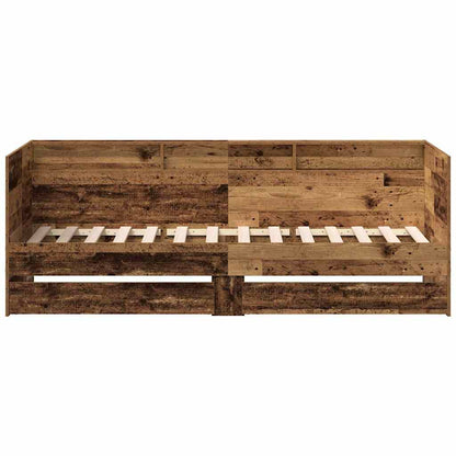 Tagesbett mit Kopfteil Altholz 90 x 200 cm Holzwerkstoff