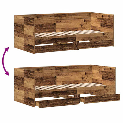 Tagesbett mit Kopfteil Altholz 90 x 200 cm Holzwerkstoff