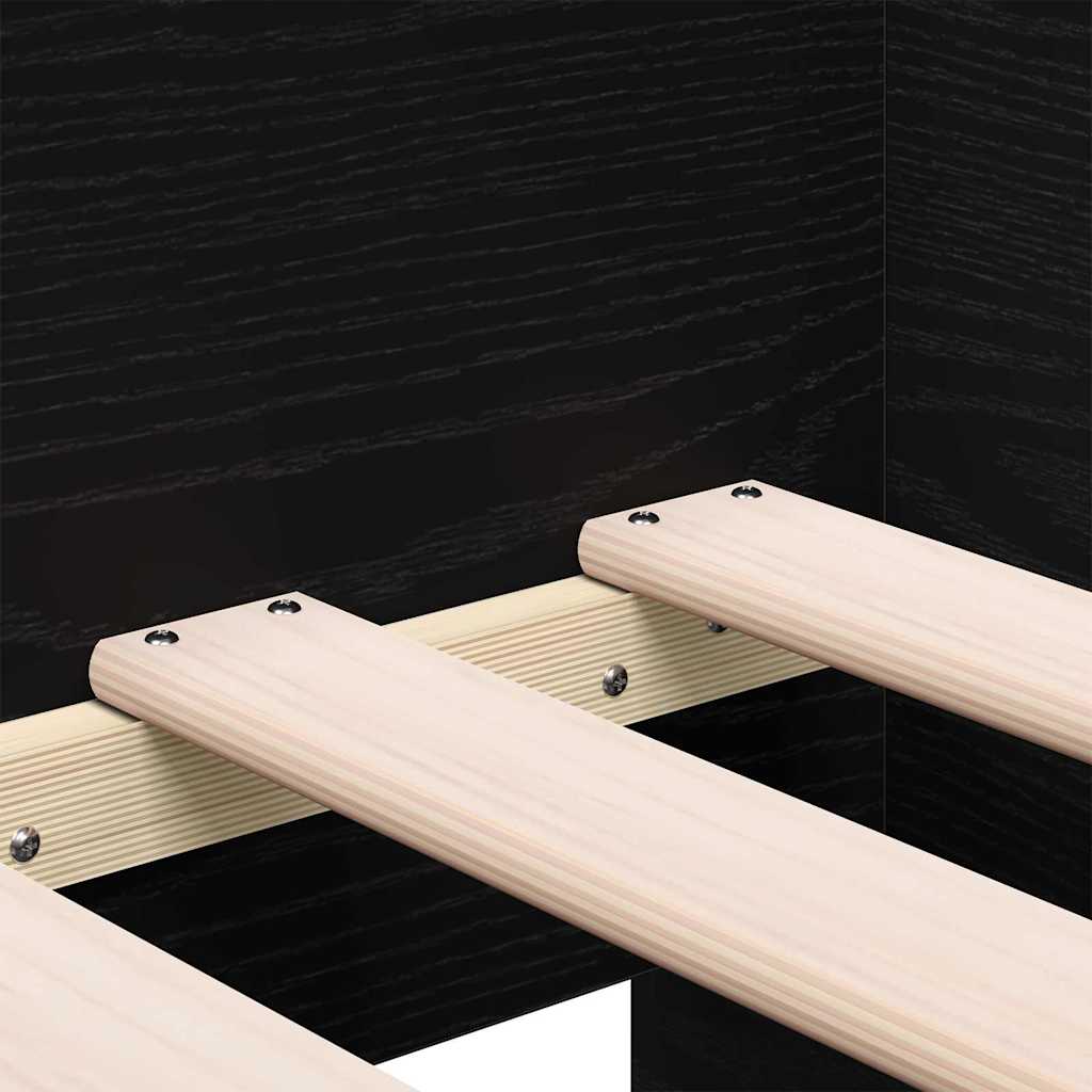 Tagesbett Schwarz Eichen-Optik 75 x 190 cm Holzwerkstoff