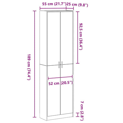 Kleiderschrank Geräucherte Eiche 55 x 25 x 189 cm Holzwerkstoff