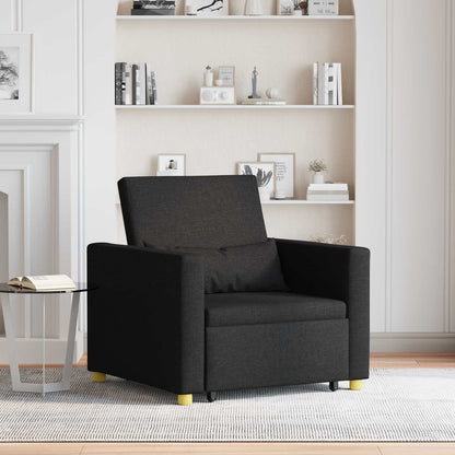 Ausziehbare Schlafcouch Einzel Schwarz 90 x 165 x 87 cm Stoff