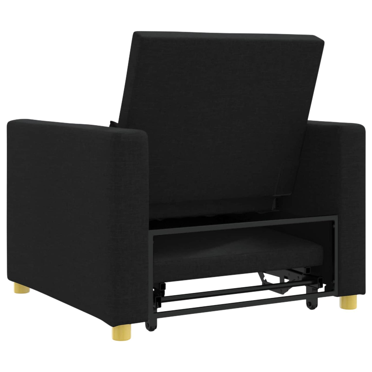 Ausziehbare Schlafcouch Einzel Schwarz 90 x 165 x 87 cm Stoff