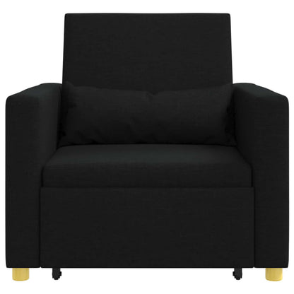 Ausziehbare Schlafcouch Einzel Schwarz 90 x 165 x 87 cm Stoff