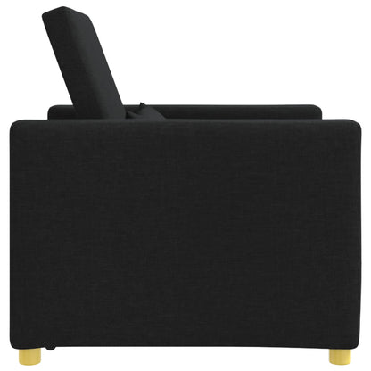 Ausziehbare Schlafcouch Einzel Schwarz 90 x 165 x 87 cm Stoff