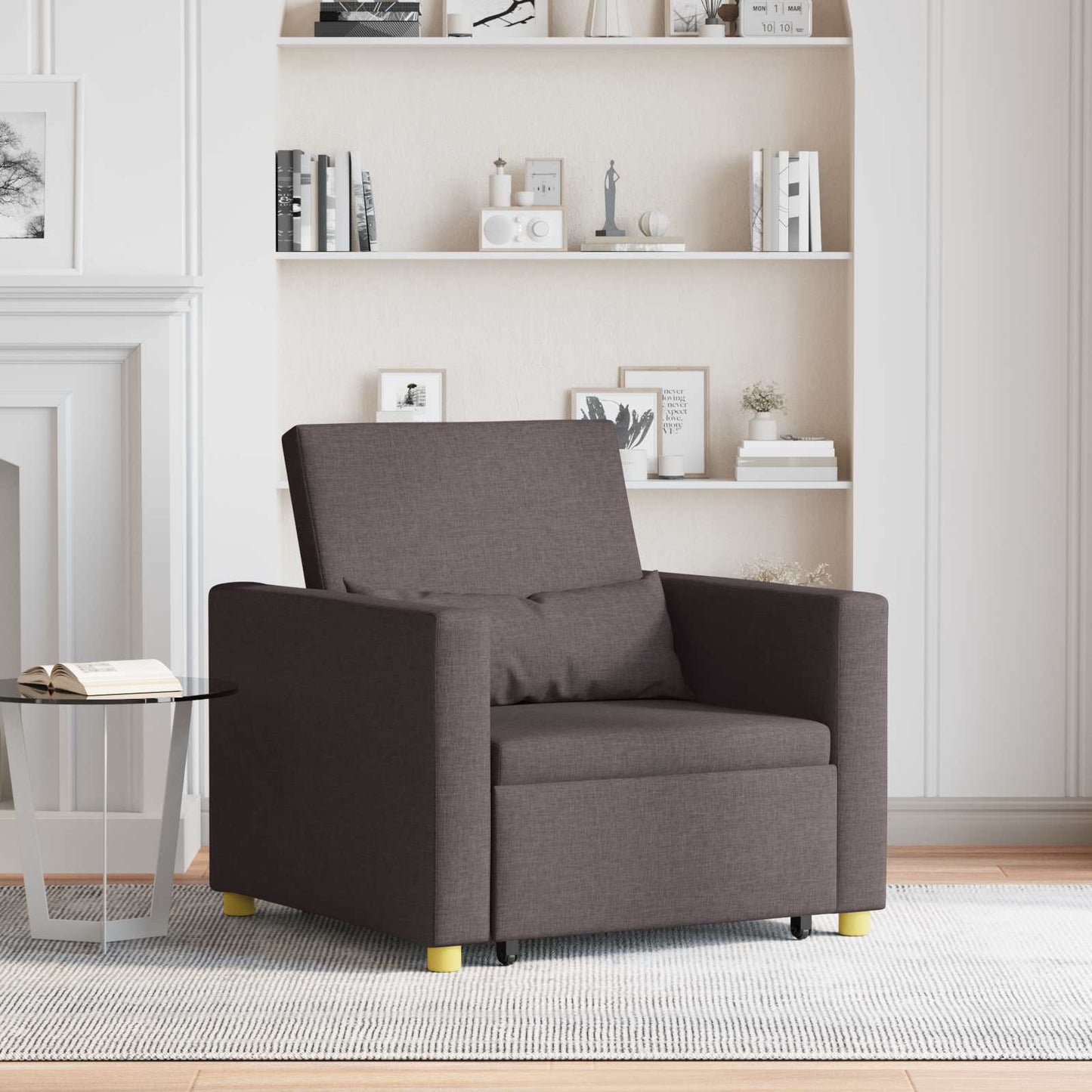vidaXL Ausziehbare Schlafcouch Einzel Dunkelbraun 90 x 165 x 87 cm