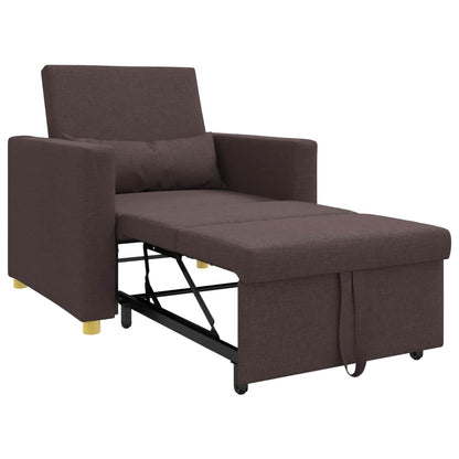 vidaXL Ausziehbare Schlafcouch Einzel Dunkelbraun 90 x 165 x 87 cm