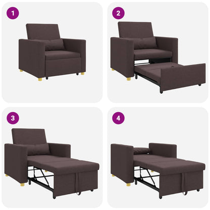 vidaXL Ausziehbare Schlafcouch Einzel Dunkelbraun 90 x 165 x 87 cm