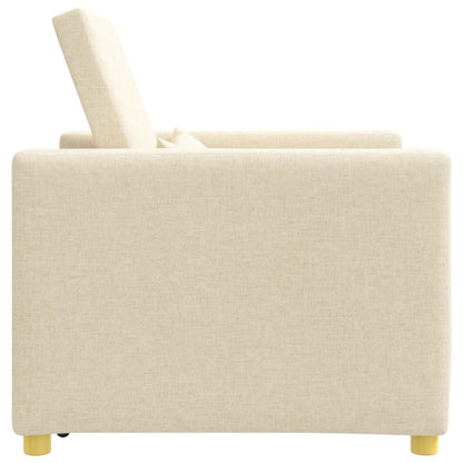 Ausziehbare Schlafcouch Einzel Creme 90 x 165 x 87 cm Stoff
