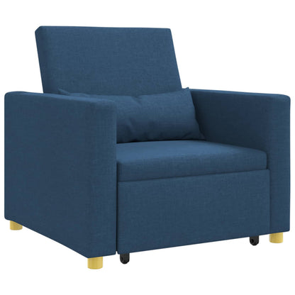 Ausziehbare Schlafcouch Einzel Blau 90 x 165 x 87 cm Stoff