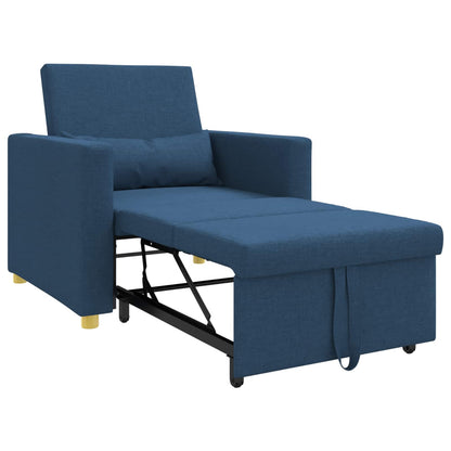 Ausziehbare Schlafcouch Einzel Blau 90 x 165 x 87 cm Stoff