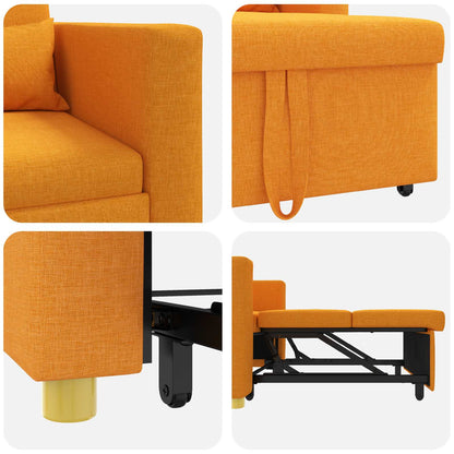 Ausziehbare Schlafcouch Einzel Dunkelgelb 90 x 165 x 87 cm