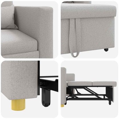 vidaXL Canapé-lit extensible simple Gris nuage 90 x 165 x 87 cm
