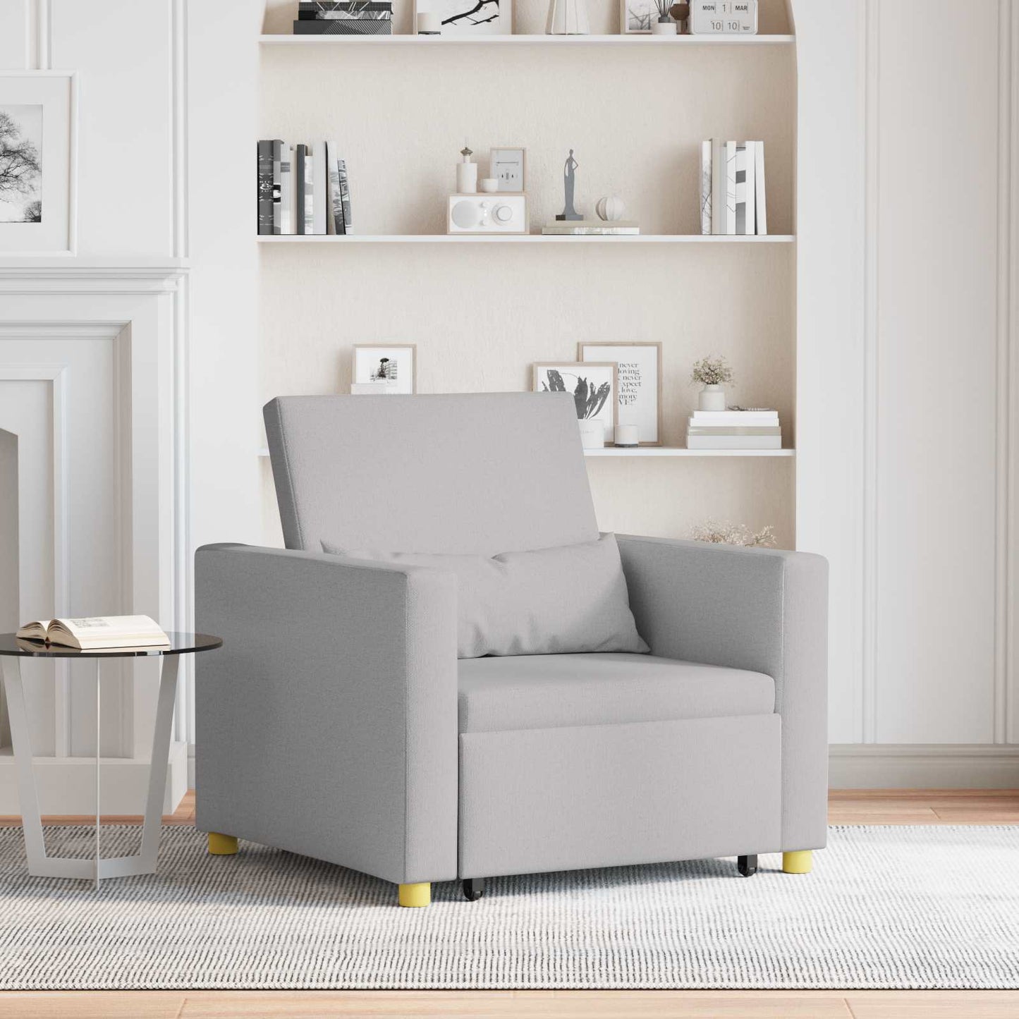 vidaXL Canapé-lit extensible simple Gris nuage 90 x 165 x 87 cm