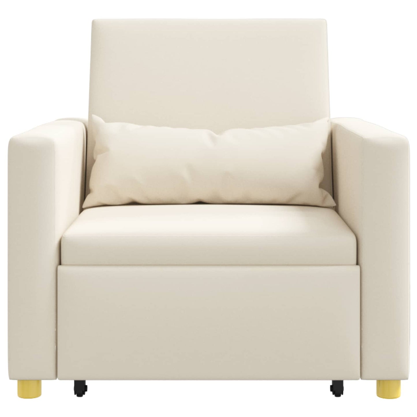 Ausziehbare Schlafcouch Einzel Cremeweiß 90 x 165 x 87 cm Stoff