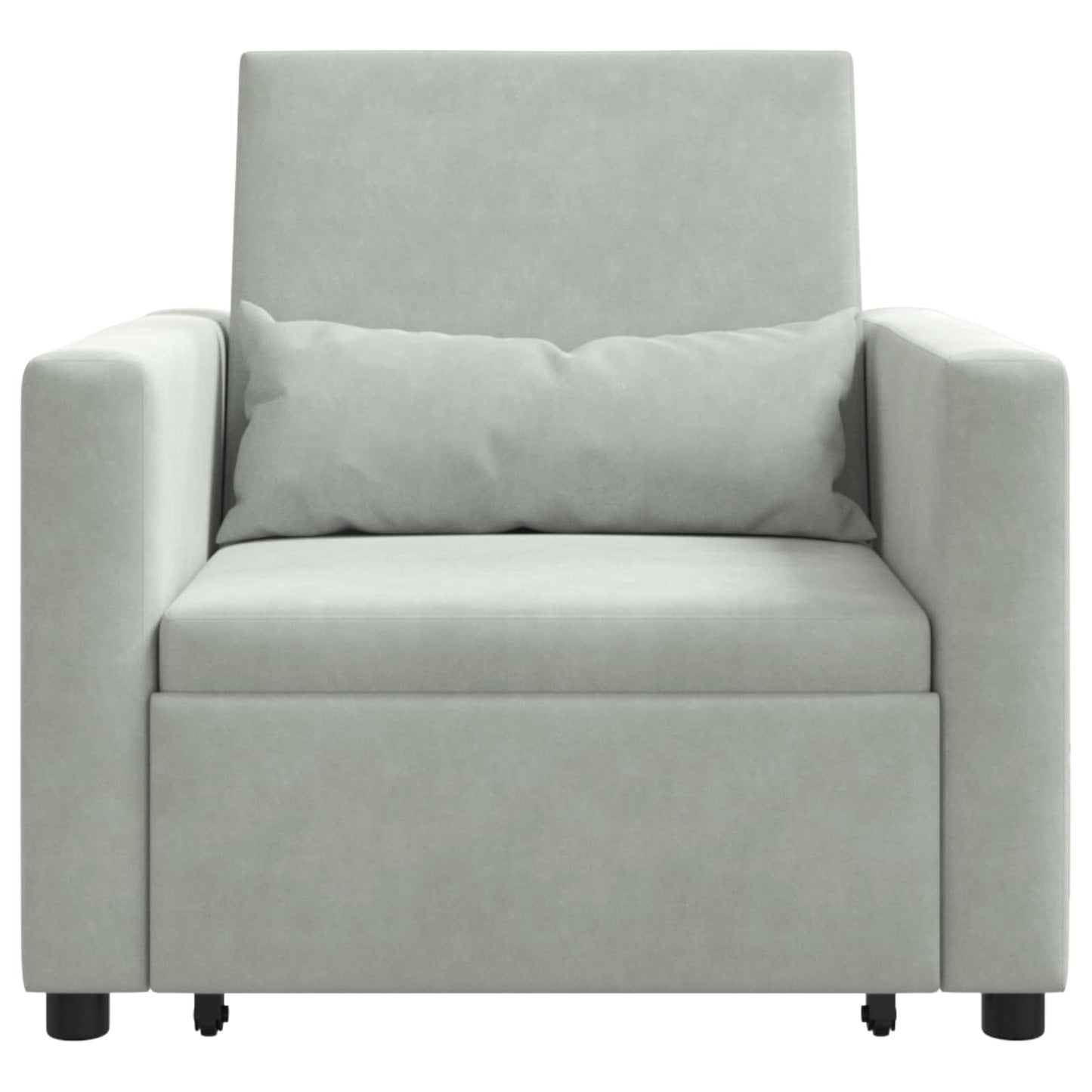vidaXL Ausziehbare Schlafcouch Einzel Hellgrau 90 x 165 x 87 cm Samt