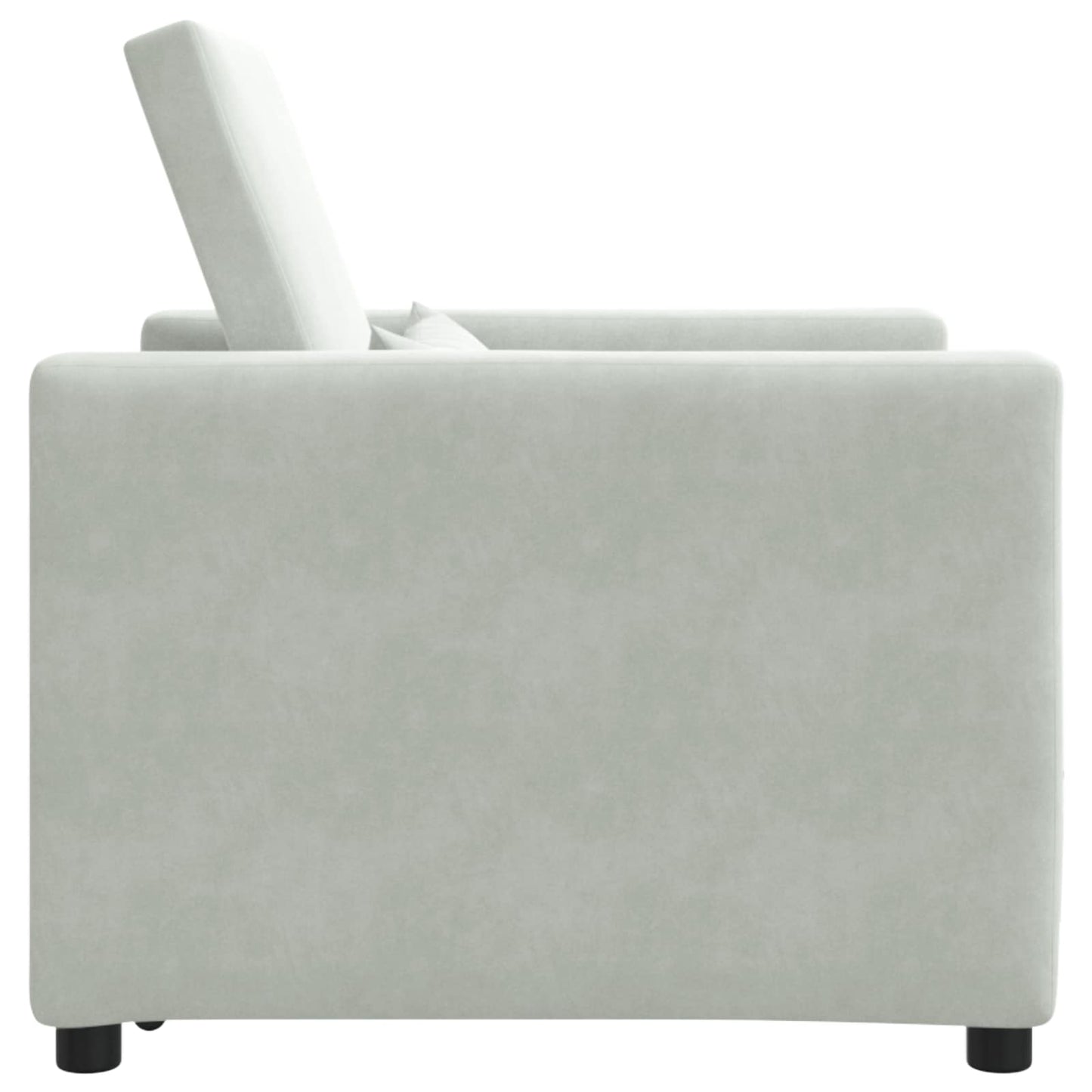 vidaXL Ausziehbare Schlafcouch Einzel Hellgrau 90 x 165 x 87 cm Samt