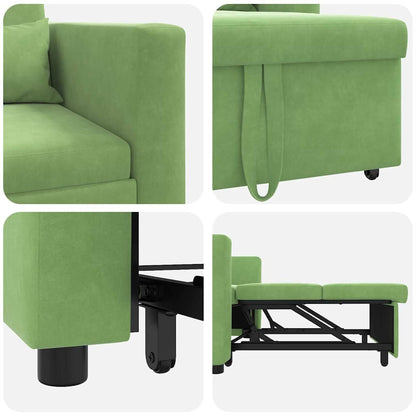 vidaXL Ausziehbare Schlafcouch Einzel Hellgrün 90 x 165 x 87 cm Samt