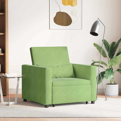 vidaXL Ausziehbare Schlafcouch Einzel Hellgrün 90 x 165 x 87 cm Samt