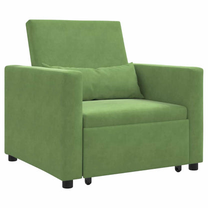 vidaXL Ausziehbare Schlafcouch Einzel Hellgrün 90 x 165 x 87 cm Samt