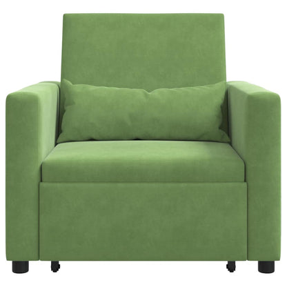 vidaXL Ausziehbare Schlafcouch Einzel Hellgrün 90 x 165 x 87 cm Samt