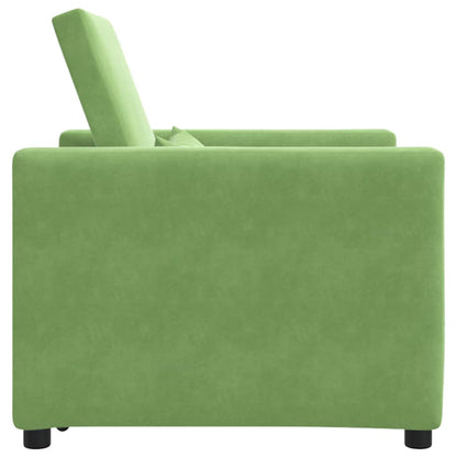 vidaXL Ausziehbare Schlafcouch Einzel Hellgrün 90 x 165 x 87 cm Samt