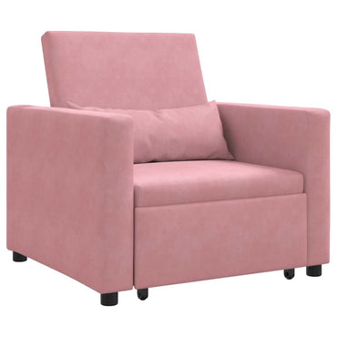 vidaXL Ausziehbare Schlafcouch Einzel Hellrosa 90 x 165 x 87 cm Samt