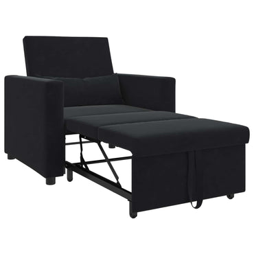 vidaXL Ausziehbare Schlafcouch Einzel Schwarz 90 x 165 x 87 cm Samt