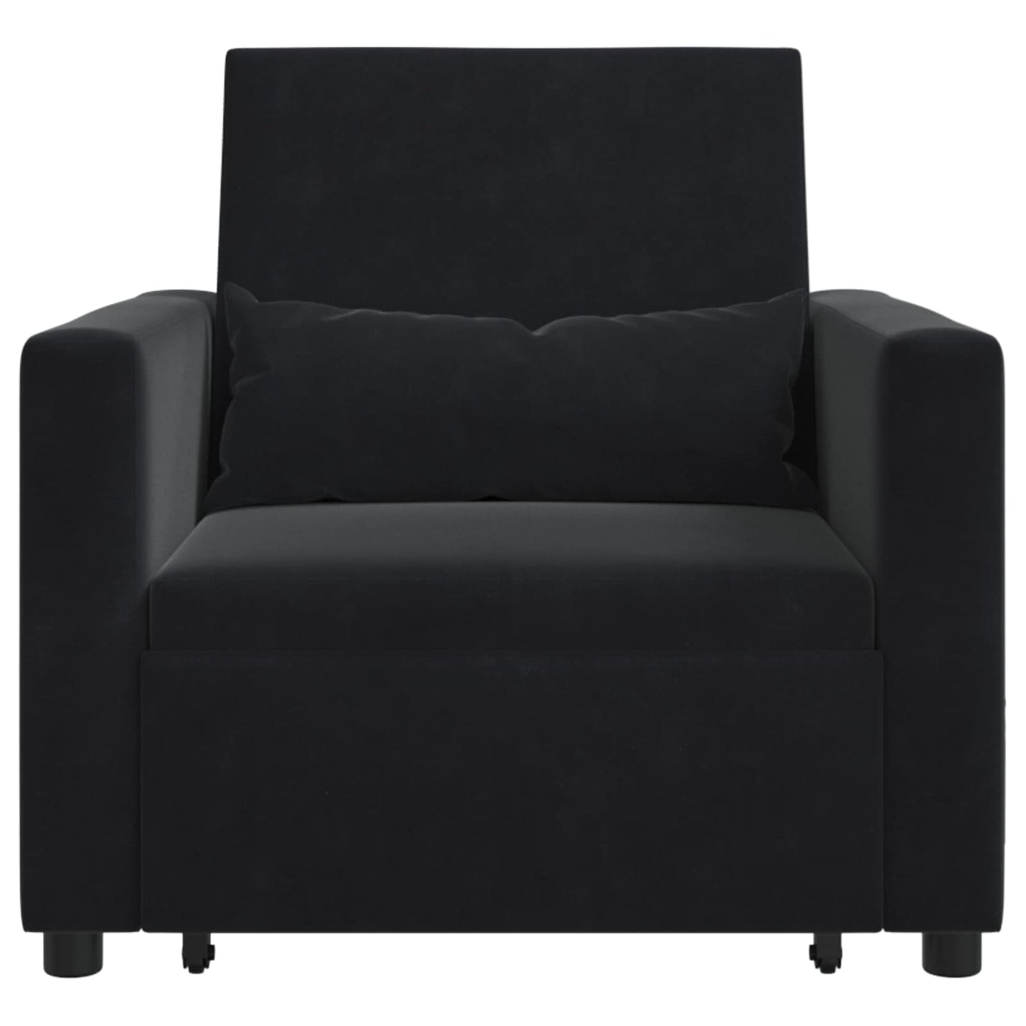 vidaXL Ausziehbare Schlafcouch Einzel Schwarz 90 x 165 x 87 cm Samt