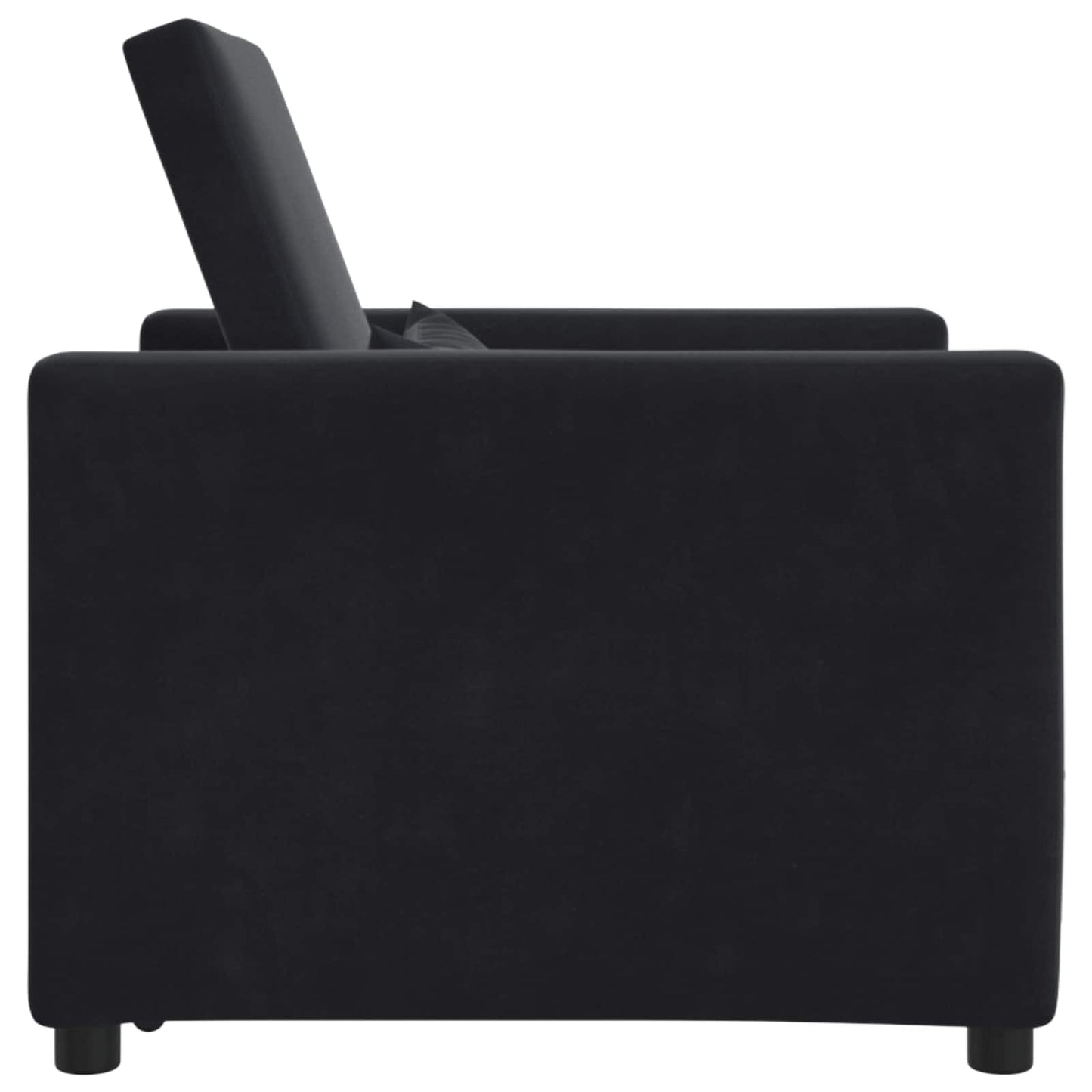 vidaXL Ausziehbare Schlafcouch Einzel Schwarz 90 x 165 x 87 cm Samt