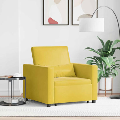 vidaXL Ausziehbare Schlafcouch Einzel Gelb 90 x 165 x 87 cm Samt