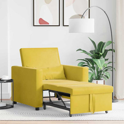vidaXL Ausziehbare Schlafcouch Einzel Gelb 90 x 165 x 87 cm Samt