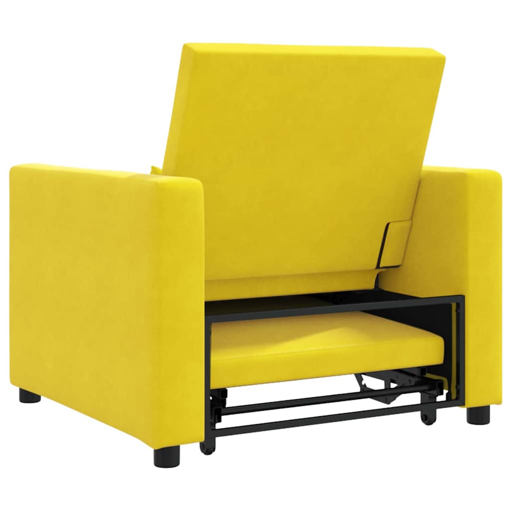vidaXL Ausziehbare Schlafcouch Einzel Gelb 90 x 165 x 87 cm Samt