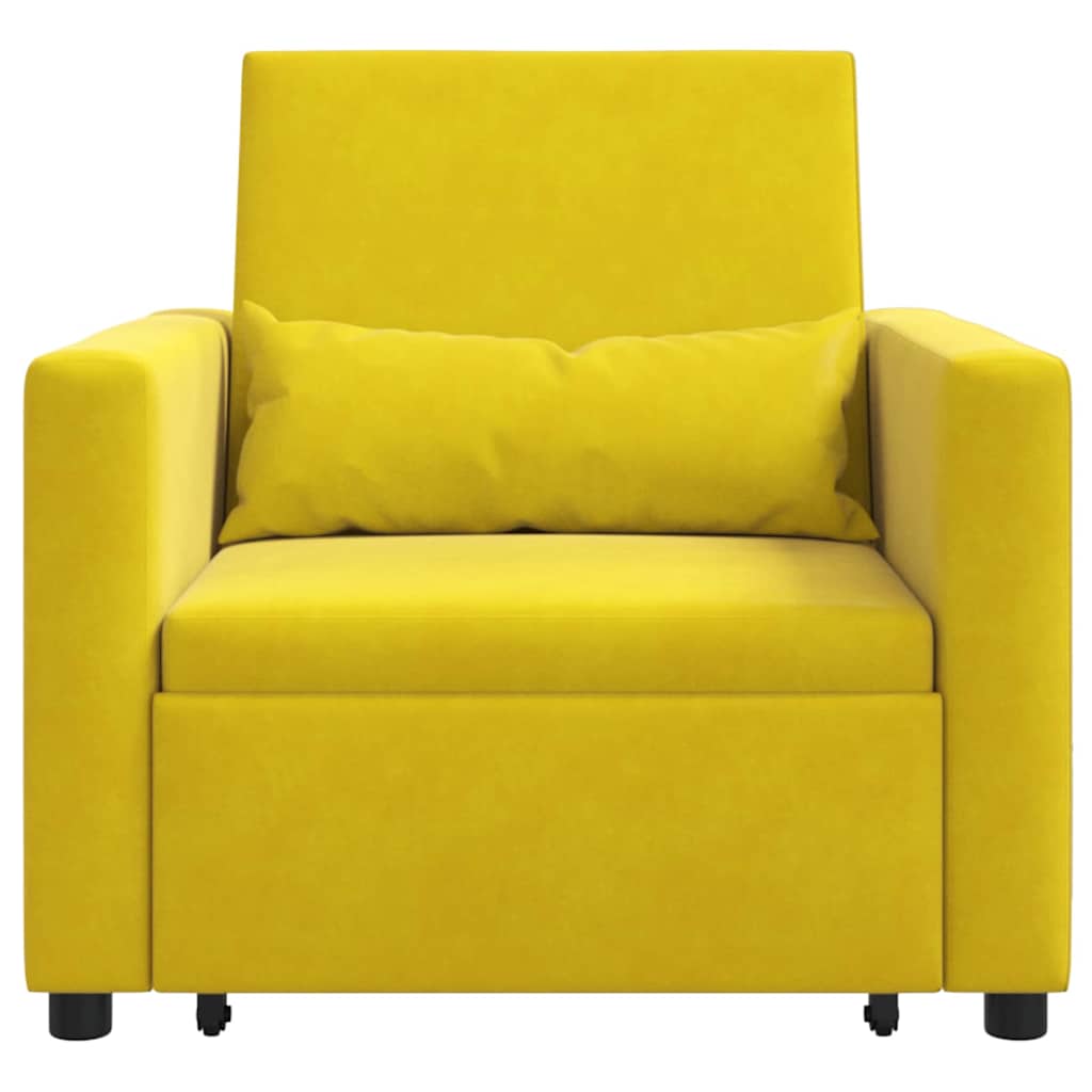 vidaXL Ausziehbare Schlafcouch Einzel Gelb 90 x 165 x 87 cm Samt
